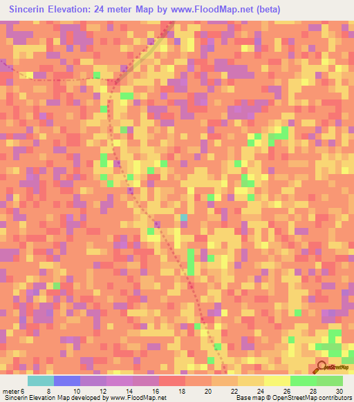 Sincerin,Colombia Elevation Map