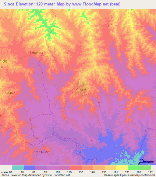 Since,Colombia Elevation Map