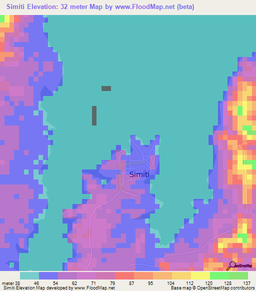 Simiti,Colombia Elevation Map