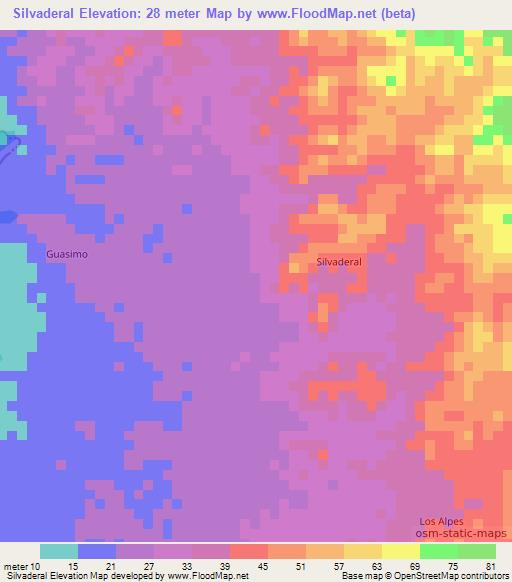 Silvaderal,Colombia Elevation Map