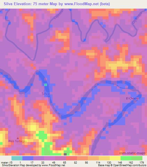 Silva,Colombia Elevation Map