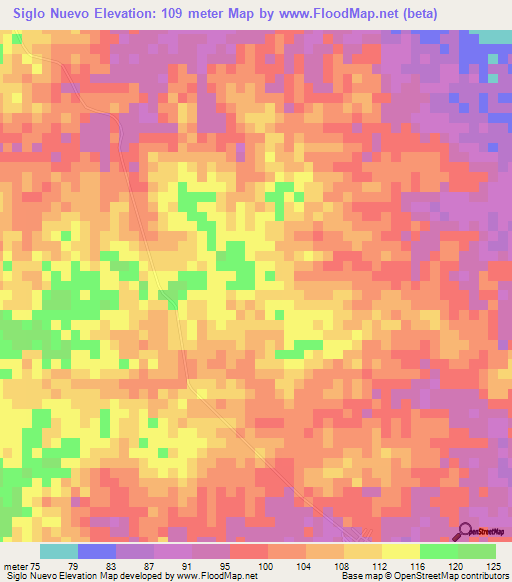 Siglo Nuevo,Colombia Elevation Map