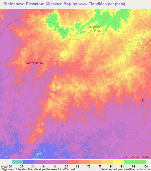 Siglonuevo,Colombia Elevation Map