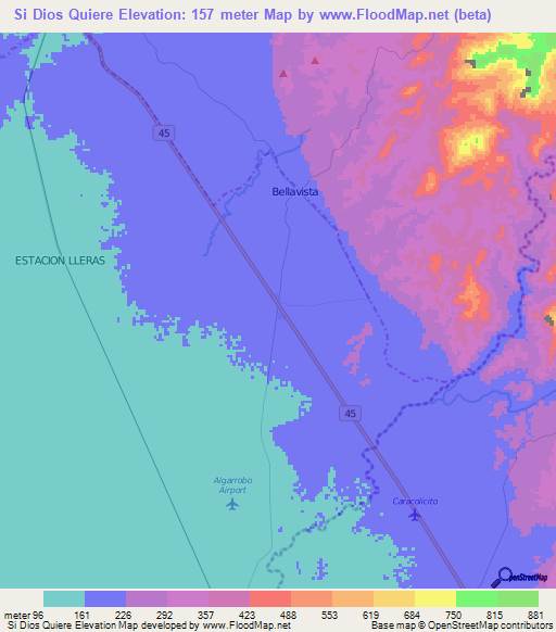 Si Dios Quiere,Colombia Elevation Map