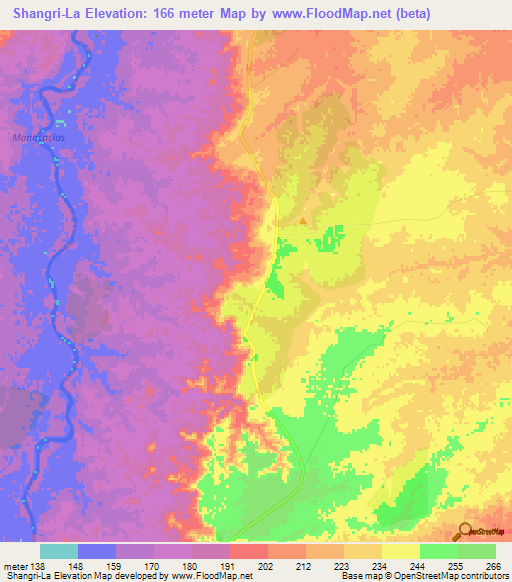 Shangri-La,Colombia Elevation Map