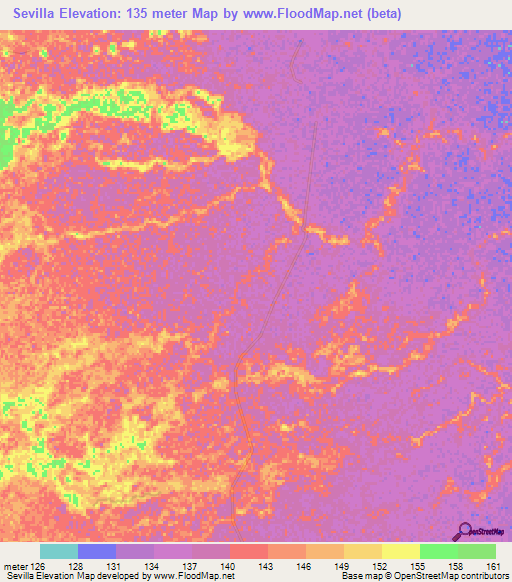 Sevilla,Colombia Elevation Map