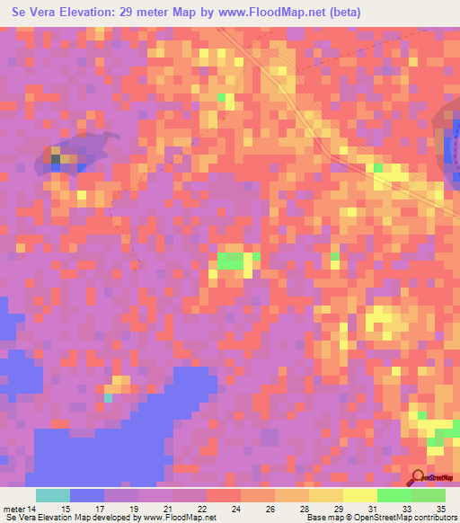 Se Vera,Colombia Elevation Map