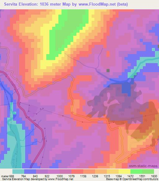 Servita,Colombia Elevation Map