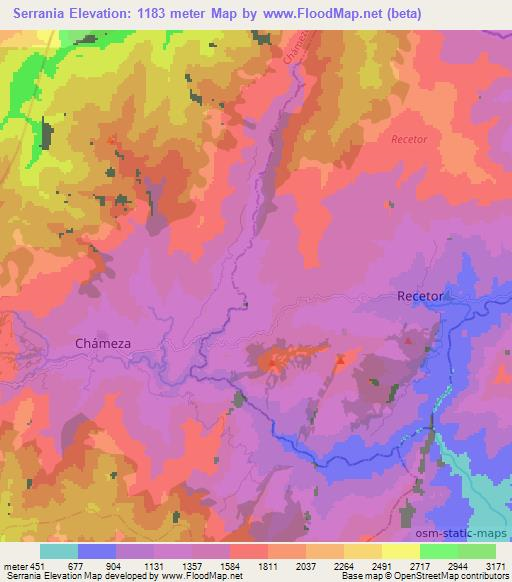 Serrania,Colombia Elevation Map