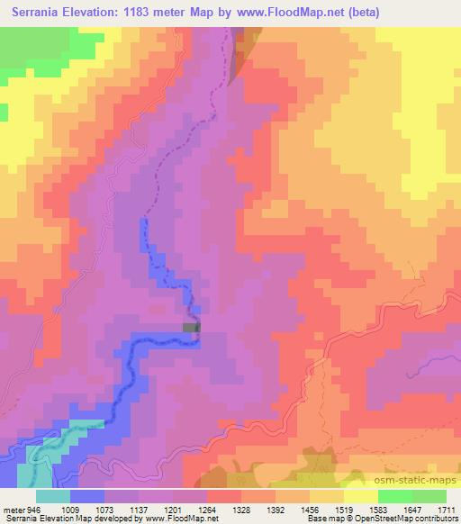 Serrania,Colombia Elevation Map