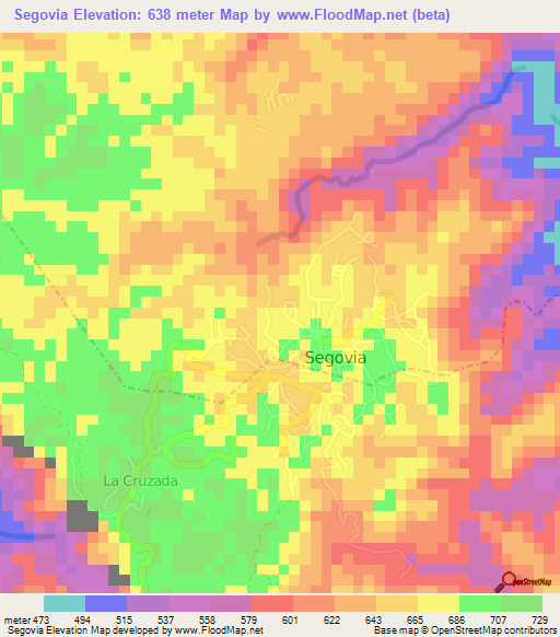 Segovia,Colombia Elevation Map