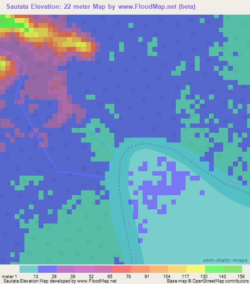 Sautata,Colombia Elevation Map