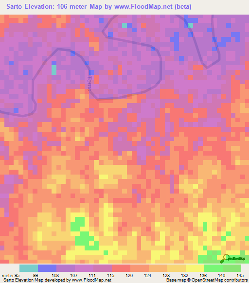 Sarto,Colombia Elevation Map