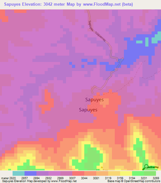 Sapuyes,Colombia Elevation Map