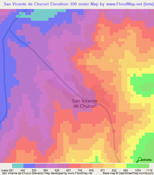 San Vicente de Chucuri,Colombia Elevation Map