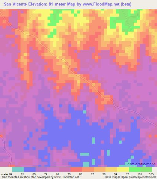 San Vicente,Colombia Elevation Map