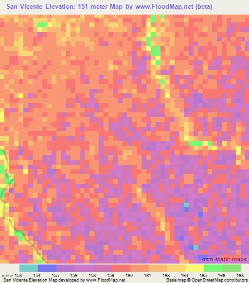 San Vicente,Colombia Elevation Map