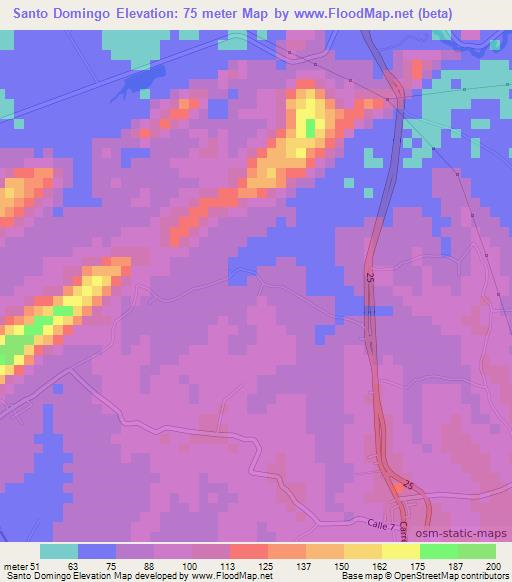 Santo Domingo,Colombia Elevation Map