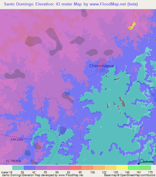 Santo Domingo,Colombia Elevation Map