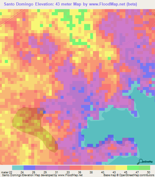 Santo Domingo,Colombia Elevation Map