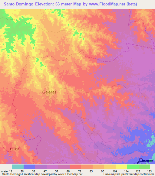 Santo Domingo,Colombia Elevation Map