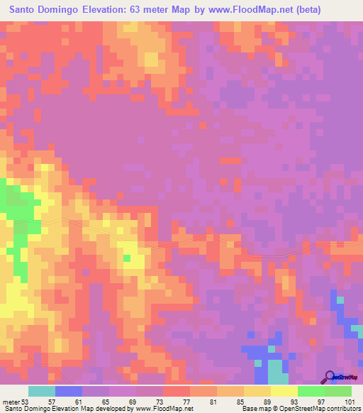 Santo Domingo,Colombia Elevation Map