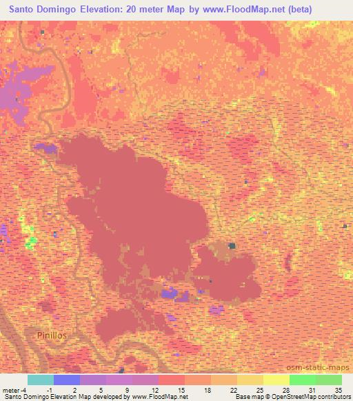 Santo Domingo,Colombia Elevation Map