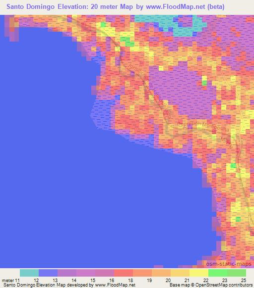 Santo Domingo,Colombia Elevation Map