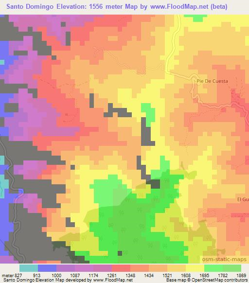 Santo Domingo,Colombia Elevation Map