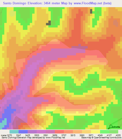 Santo Domingo,Colombia Elevation Map