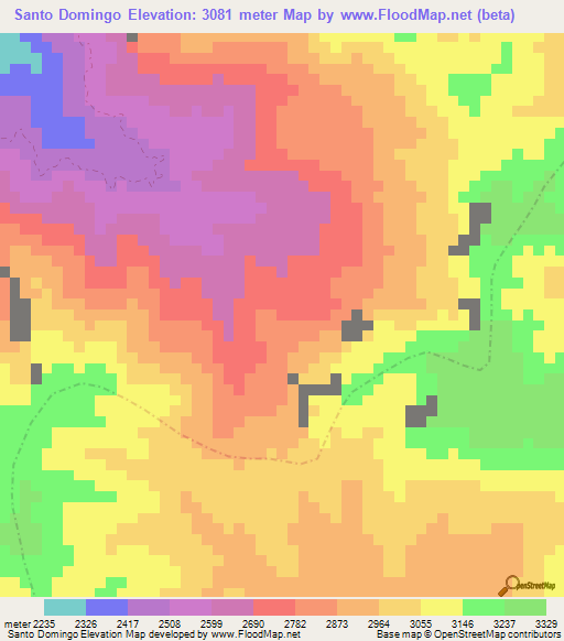 Santo Domingo,Colombia Elevation Map