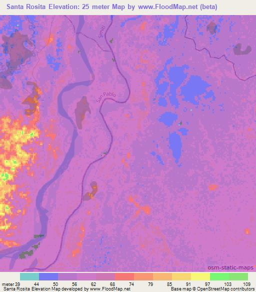 Santa Rosita,Colombia Elevation Map