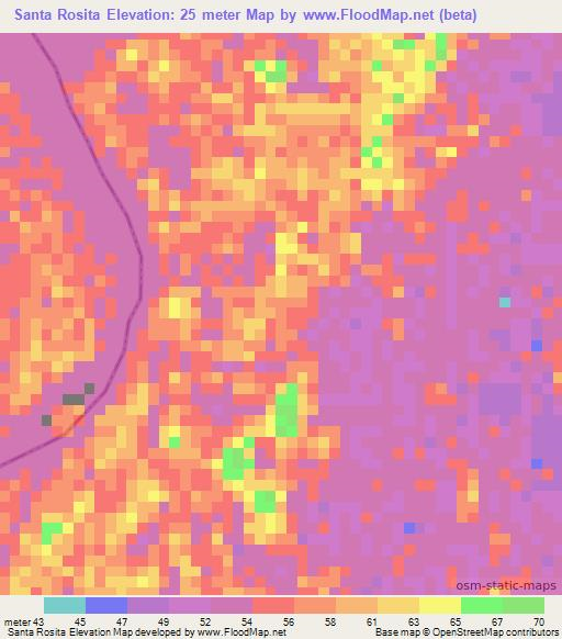 Santa Rosita,Colombia Elevation Map
