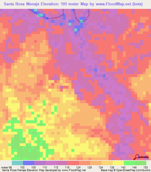 Santa Rosa Menaje,Colombia Elevation Map