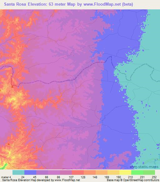 Santa Rosa,Colombia Elevation Map