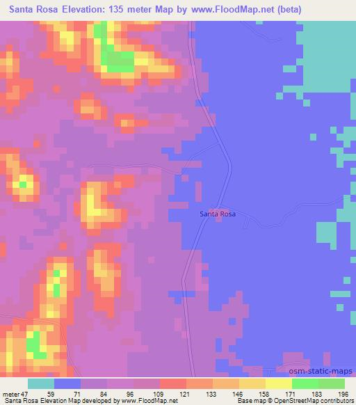 Santa Rosa,Colombia Elevation Map