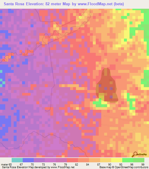 Santa Rosa,Colombia Elevation Map