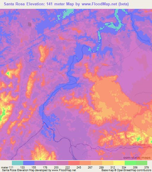 Santa Rosa,Colombia Elevation Map