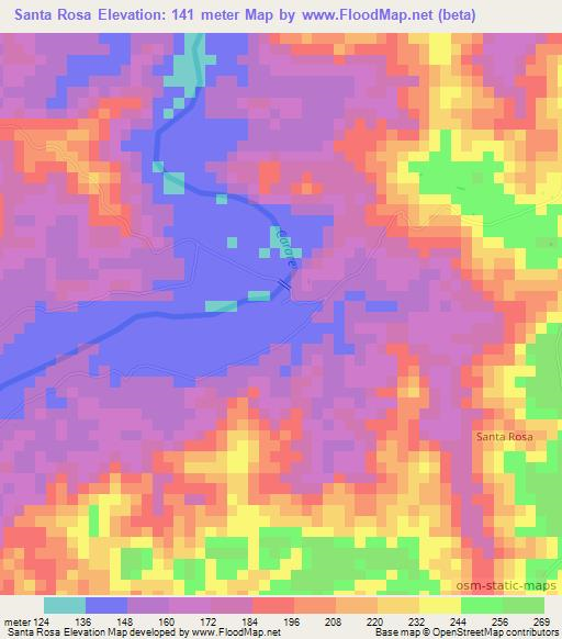 Santa Rosa,Colombia Elevation Map