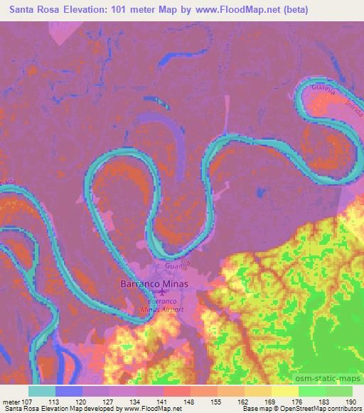 Santa Rosa,Colombia Elevation Map