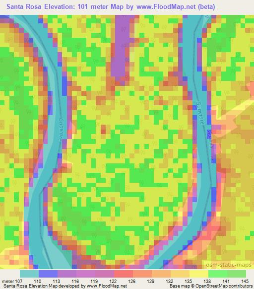 Santa Rosa,Colombia Elevation Map