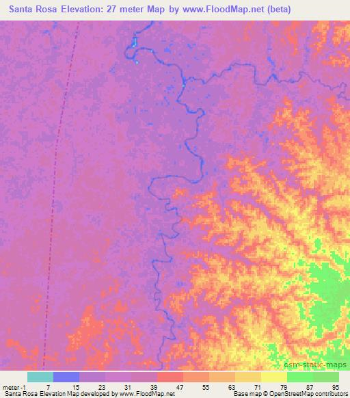 Santa Rosa,Colombia Elevation Map