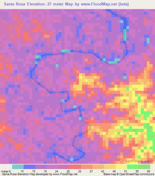 Santa Rosa,Colombia Elevation Map