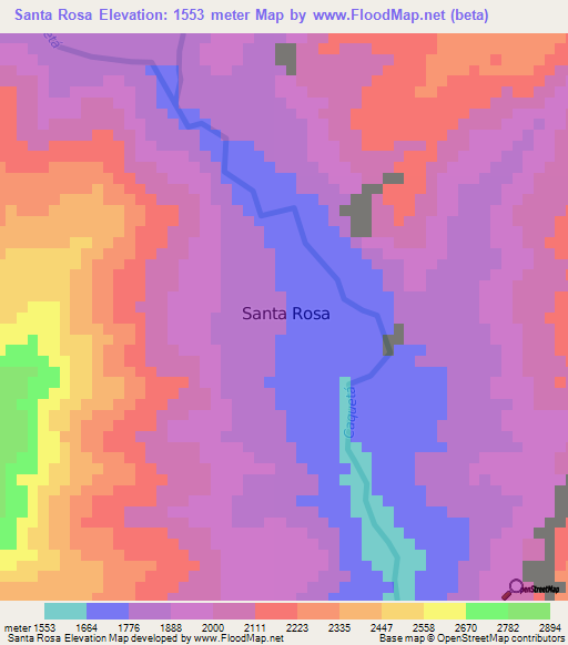 Santa Rosa,Colombia Elevation Map