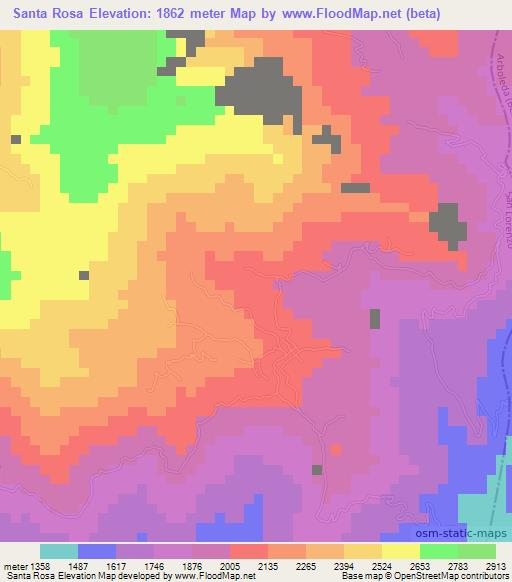 Santa Rosa,Colombia Elevation Map