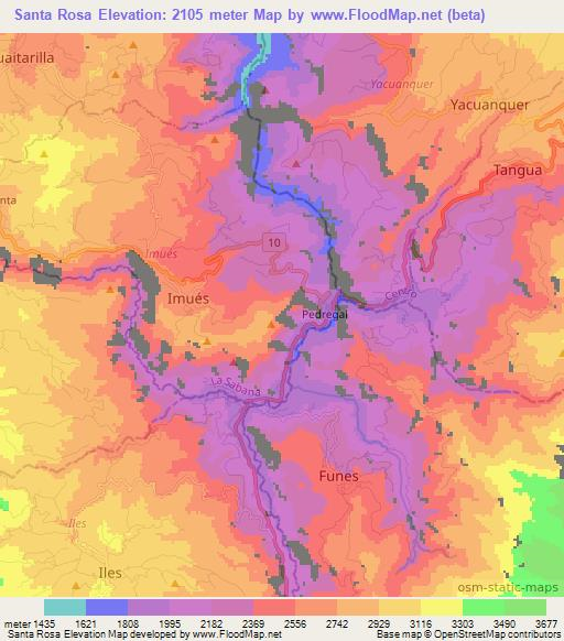 Santa Rosa,Colombia Elevation Map