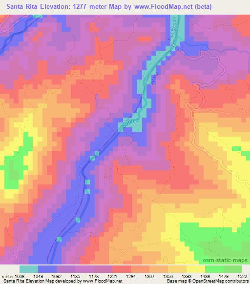 Santa Rita,Colombia Elevation Map