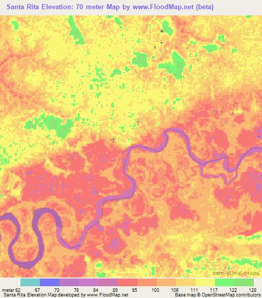 Santa Rita,Colombia Elevation Map