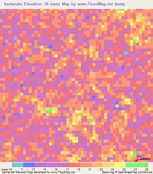 Santander,Colombia Elevation Map