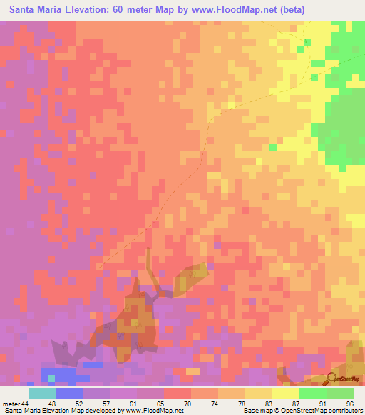 Santa Maria,Colombia Elevation Map